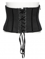 Black Gothic Cyberpunk Side Zip Lace-Up Underbust Corset Waistband