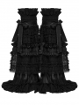 Black Gothic Cute Bow Ruffled Flare Leg Warmers for Women