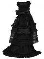 Black Gothic Cute Bow Ruffled Flare Leg Warmers for Women