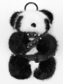 Black and White Cute Faux Fur Panda Doll