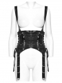 Black Gothic Punk Faux Leather Versatile Corset Waistband