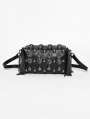 Black Gothic Punk Metal Rose Rivet Crossbody Bag