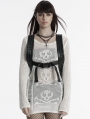 Black Apocalypse Gothic Skull Patterned Faux Leather Backpack