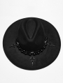 Black Gothic Retro Pearl Cross Embellished Top Hat