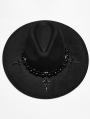 Black and Red Gothic Retro Pearl Cross Embellished Top Hat