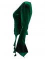 Green Gothic Gradient Velvet Long Sleeve Irregular Shirt for Women