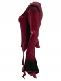 Red Gothic Gradient Velvet Long Sleeve Irregular Shirt for Women