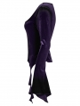 Violet Gothic Gradient Velvet Long Sleeve Irregular Shirt for Women