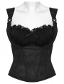 Black Gothic Buckle Strap Corset Style Cami Top for Women