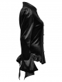 Black Gothic Gradient Velvet Bat Collar Long Sleeve Shirt for Women