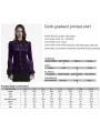 Violet Gothic Gradient Velvet Bat Collar Long Sleeve Shirt for Women