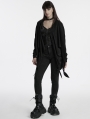 Black Gothic Punk Loose Irregular Jacket for Women