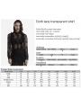 Black Gothic Rose Lace Transparent Shirt for Women