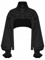 Black Gothic Punk Cool Stand Collar Short Jacket for Women