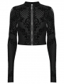 Black Fashion Gothic Printed Short Coat for Women