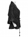 Black Gothic Women's Starry Print Short Coat with Detachable Belt