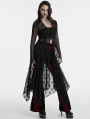 Black Gothic Irregular Hem Lace Cardigan for Women