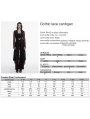 Black Gothic Irregular Hem Lace Cardigan for Women