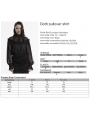 Black Gothic Pullover Long Sleeve Loose Shirt for Women