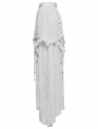 White Gothic Asymmetric High-Low Ruffled Chiffon Skirt