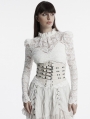 White Gothic Retro Buckle Loops Steampunk Girdle