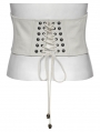 White Gothic Retro Buckle Loops Steampunk Girdle