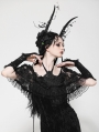 Black Gothic Romantic Lace Embroidered Gloves