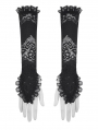 Black Gothic Romantic Lace Embroidered Gloves