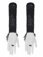 Black Gothic Romantic Lace Embroidered Gloves