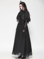 Black Gothic Dark Tattered Tassel Cape for Women