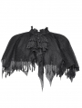 Black Gothic Dark Tattered Tassel Cape for Women