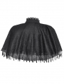 Black Gothic Dark Tattered Tassel Cape for Women