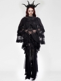 Black Gothic Elegant Vintage Lace Oversized Sleeves Cape for Women