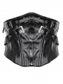 Black Gothic Punk Patent Leather Metal Waist Training Corset