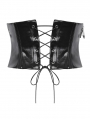 Black Gothic Punk Patent Leather Metal Waist Training Corset