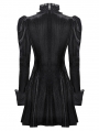 Black Gothic Velvet Puff Long Sleeve Short Dress