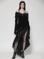 Black Sexy Gothic Velvet Ruffle Off-Shoulder Mermaid Dress