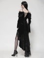 Black Sexy Gothic Velvet Ruffle Off-Shoulder Mermaid Dress