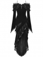 Black Sexy Gothic Velvet Ruffle Off-Shoulder Mermaid Dress