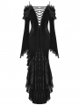 Black Sexy Gothic Velvet Ruffle Off-Shoulder Mermaid Dress