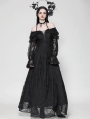 Black Gothic Off-Shoulder Long Sleeve Elegant Lace Maxi Dress