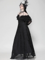 Black Gothic Off-Shoulder Long Sleeve Elegant Lace Maxi Dress