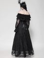 Black Gothic Off-Shoulder Long Sleeve Elegant Lace Maxi Dress