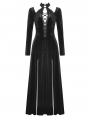 Black Sexy Gothic Velvet Hollow High Slit Maxi Dress