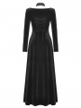 Black Sexy Gothic Velvet Hollow High Slit Maxi Dress