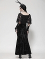 Black Gothic Velvet Faux Two-Piece Mermaid Maxi Party Dress