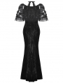 Black Gothic Velvet Faux Two-Piece Mermaid Maxi Party Dress