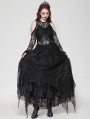 Black Sexy Gothic Lace Cold Shoulder Asymmetrical Dress