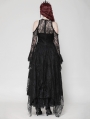 Black Sexy Gothic Lace Cold Shoulder Asymmetrical Dress