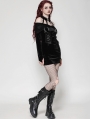 Black Gothic Sexy Punk Velvet Halter Mini Bodycon Dress